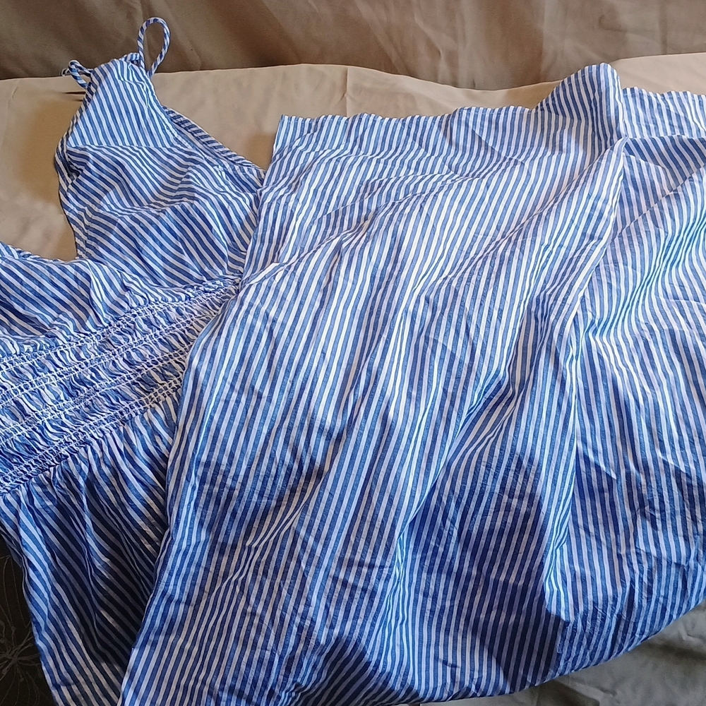 Old Navy Blue and White Striped Dress